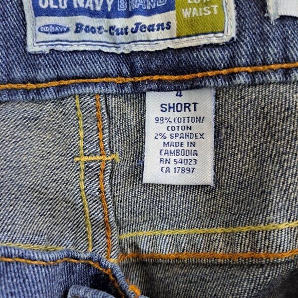 Old Navy Women's Blue Denim Low Waist Boot Cut Stretch Jeans 4 Short - Picture 8 of 8